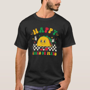 T-shirt Smile Face Taco Super Happo Cinco De Mayo Mexicain