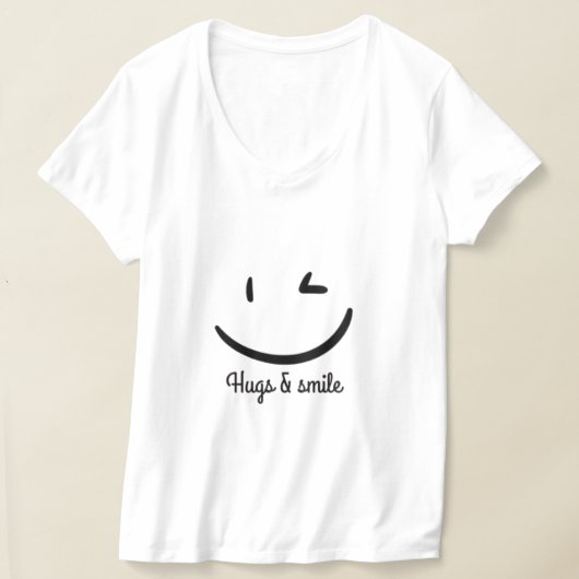 T-shirt Smile & Hugs Positive Quorte (Poser)
