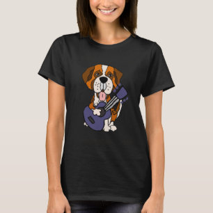 T-shirt Smilenowtees St Bernard Jouer de la guitare