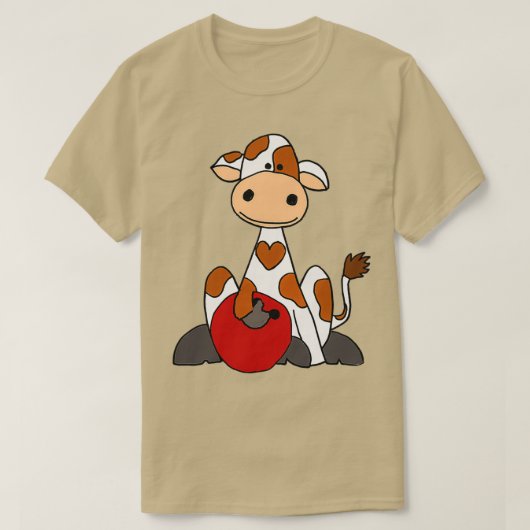 T-shirt Smilesanim Funny Vache blanche Brown (Design devant)