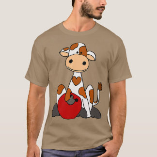 T-shirt Smilesanim Funny Vache blanche Brown