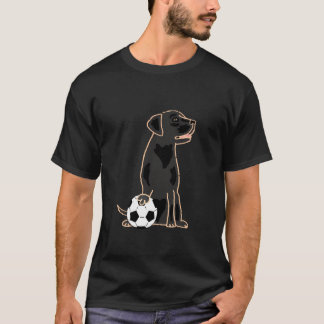 T-shirt Smileswtees Funny Black Lab Chien Jouant au footba