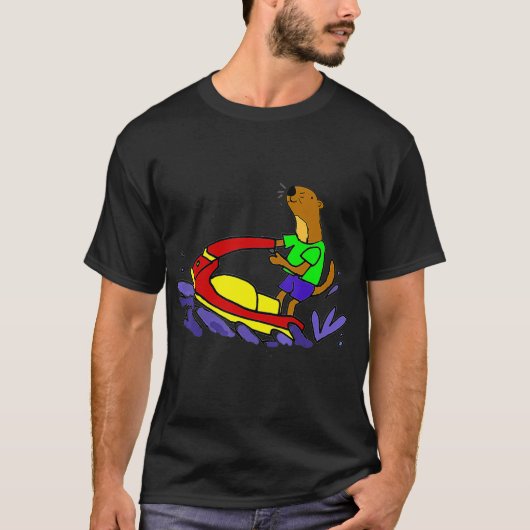 T-shirt Smileteessports Funny Sea Otter Riding Jet Ski (Devant)