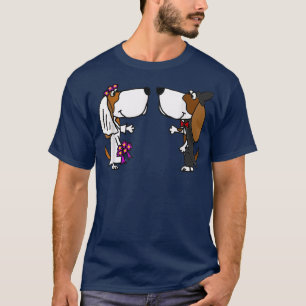 T-shirt Smiletodaytees Basset Hound Bride and Groom Weddin