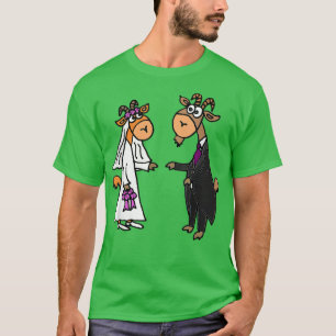 T-shirt Smiletodaytees Chèvre Mariée et Marié Mariage