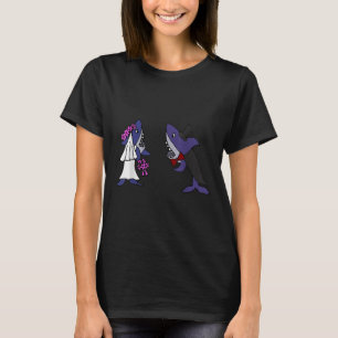 T-shirt Smiletodaytees Funny Shark Bride Et Groom _1