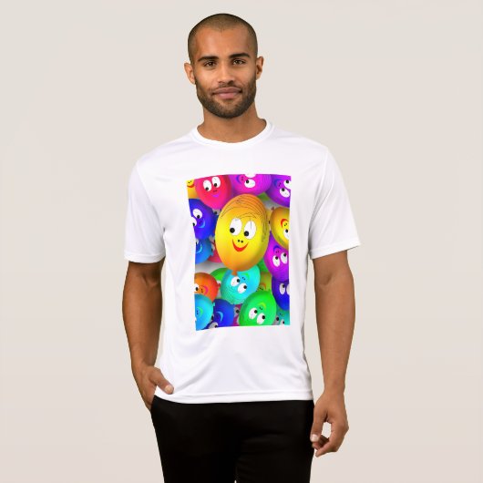 T-shirt Smiley Faces Balloons Pattern-64171 (Devant entier)