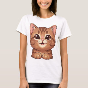 T-shirt smiling cat, kawaii cat