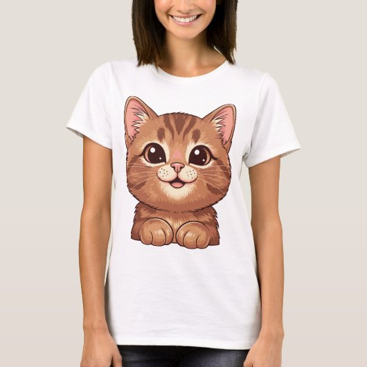 T-shirt smiling cat, kawaii cat (Devant)