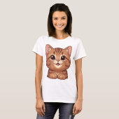 T-shirt smiling cat, kawaii cat (Devant entier)
