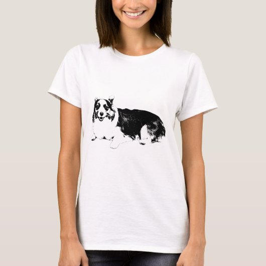 T-shirt Smiling Corgi at Ease (Devant)