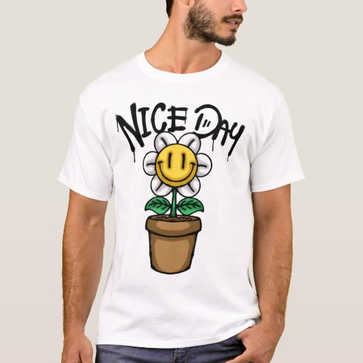 T-shirt Smiling Flower in a Pot streetwear (Devant)