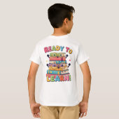 T-shirt Smiling Kawaii Book Stack – Back to School Fun! (Dos entier)