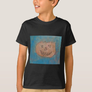 T-shirt Smiling Pumkin, Halloween Kids Art Watercolor