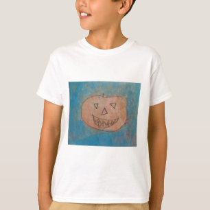 T-shirt Smiling Pumkin, Halloween Kids Art Watercolor