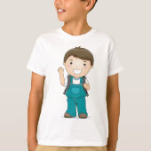 T-shirt Smiling School Boy avec sac à dos (Devant)