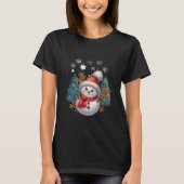 T-shirt Smiling Snowman with Pom Pom Hat – Christmas Illus (Devant)
