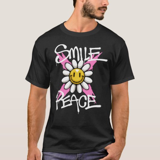 T-shirt Smiling Sunflower Streetwear (Devant)
