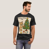 T-shirt Smirking Kitten Christmas Chaos2 (Devant entier)
