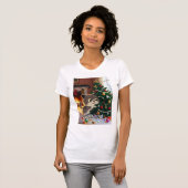 T-shirt Smirking Kitten Christmas Chaos 1 women's (Devant entier)