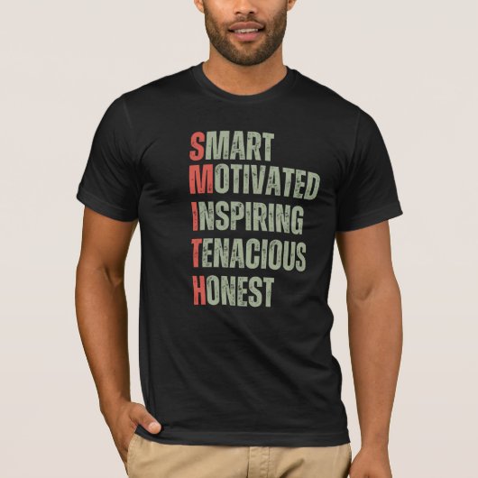 T-SHIRT SMITH - NOM/PREMIER/DERNIER NOM (Devant)