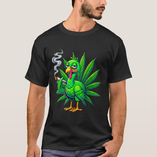 T-shirt Smoke Joint Turkey Funny Thanksgiving Tee 1 (Devant)
