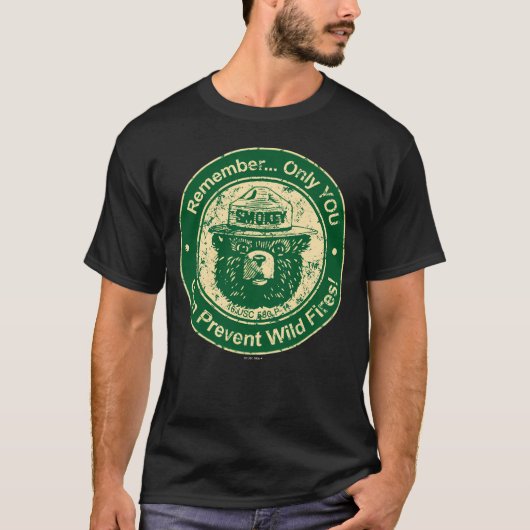 T-shirt Smokey Bear Only Green (Devant)
