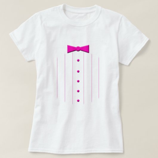 T-shirt Smoking rose de cravate (Design devant)
