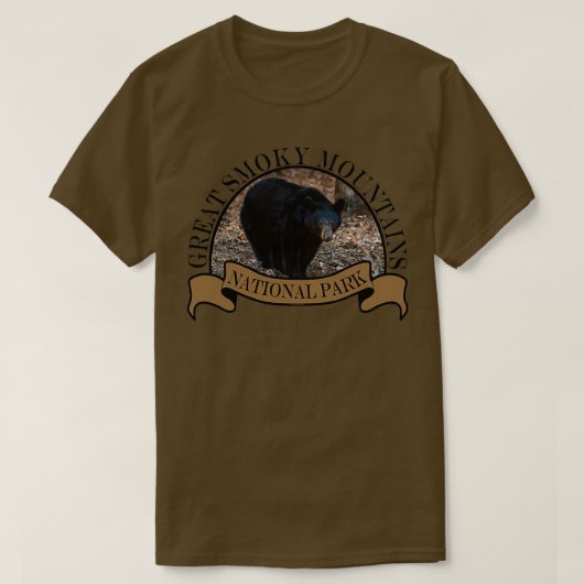 T-shirt Smoky Mountain National Park Cades Cove Ours Noir (Design devant)