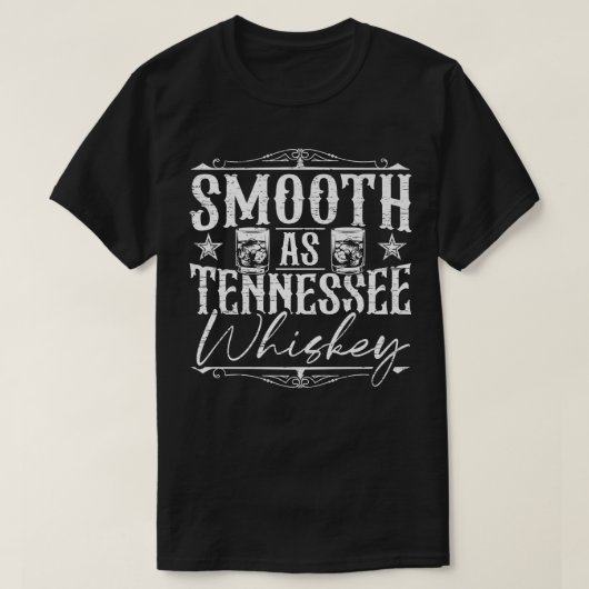 T-shirt Smooth as Tennessee Whiskey bourbon en détresse (Design devant)