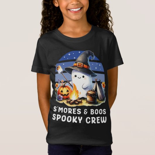 T-Shirt Smore et Boos Crew Éffrayant Ghost Camping Hallowe (Devant)