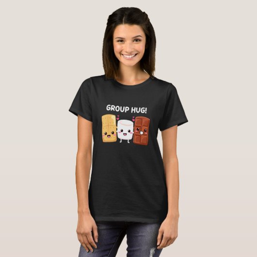 T-shirt S'mores Marshmallows Smores Camping Groupe Hug Cam (Devant entier)