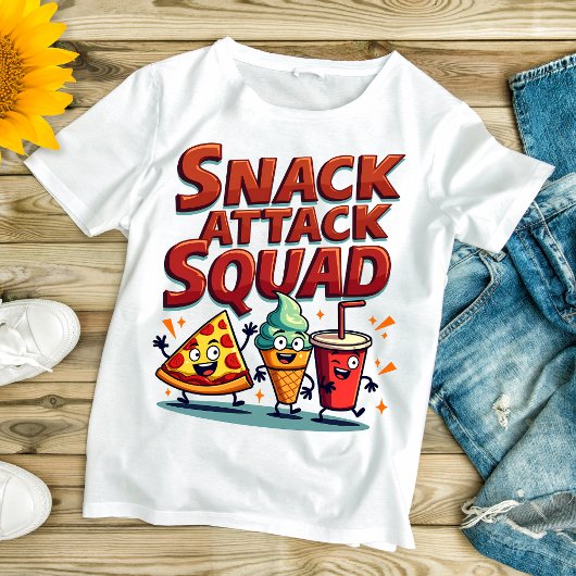T-shirt Snack Attack Squad – Amusant thème snack