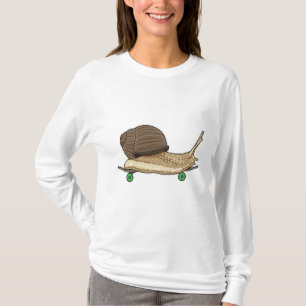 T-shirt Snail as Skateboard avec Skateboard