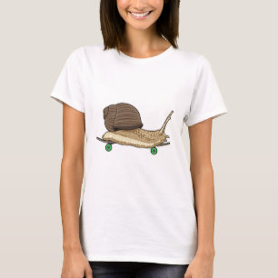 T-shirt Snail as Skateboard avec Skateboard