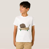T-shirt Snail as Skateboard avec Skateboard (Devant entier)