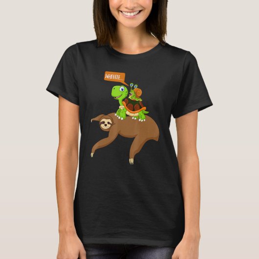 T-shirt Snail équitation Sloth et Turtle Funny Running Tee (Devant)
