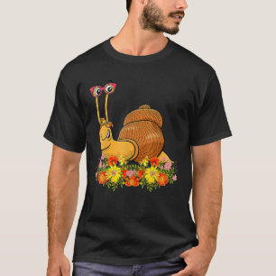 T-shirt Snail Maman mignonne Snail Bow Cravate Fleurs heur