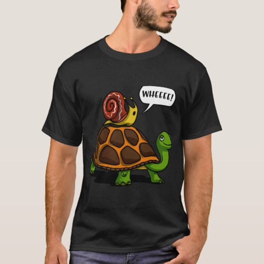 T-shirt Snail Ridingurtle retro (Devant)