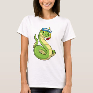 T-shirt Snake as Diver wirth Snorkel