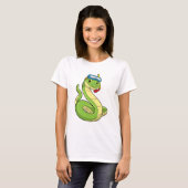 T-shirt Snake as Diver wirth Snorkel (Devant entier)