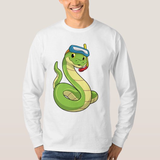 T-shirt Snake as Diver wirth Snorkel (Devant)