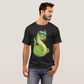 T-shirt Snake as Diver wirth Snorkel (Devant entier)