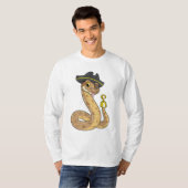 T-shirt Snake as Pirate with Hook Hand & Eye patch (Devant entier)