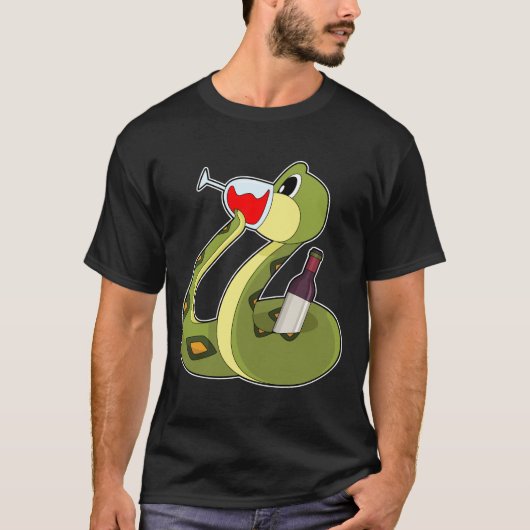 T-shirt Snake Bottle Red wine (Devant)