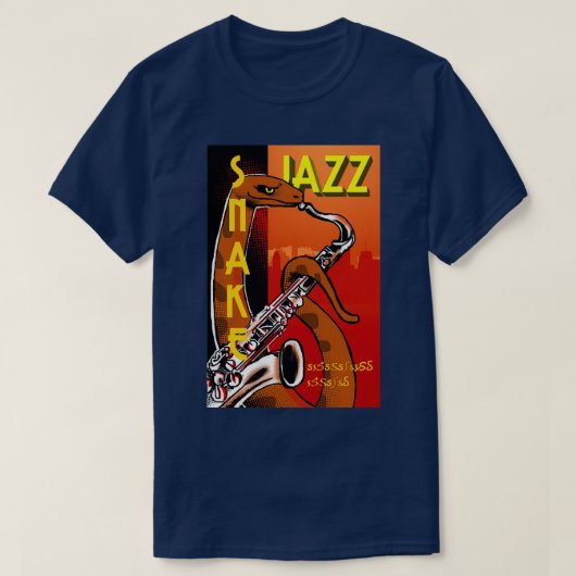 T-shirt Snake Jazz Vintage (Design devant)