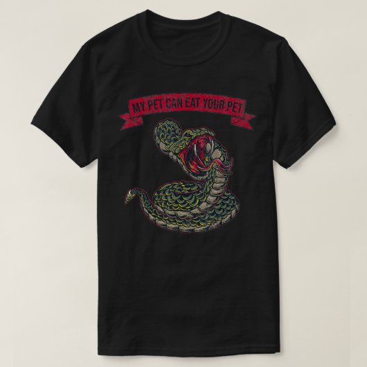 T-shirt Snake My Pet Can Eat Your Pet Ball (Design devant)