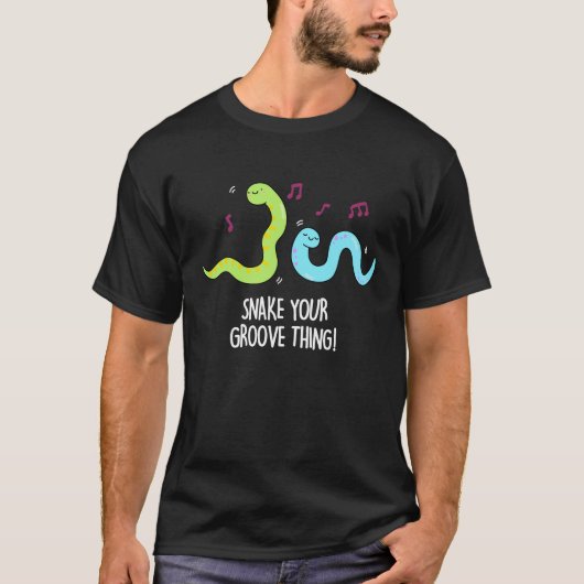T-shirt Snake Your Groove Thé Drôle Disco Pun Dark BG (Devant)