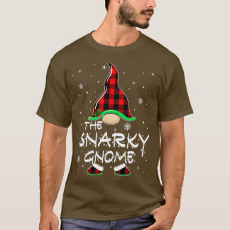 T-shirt Snarky Gnome Buffalo Plaid Matching Family Christa