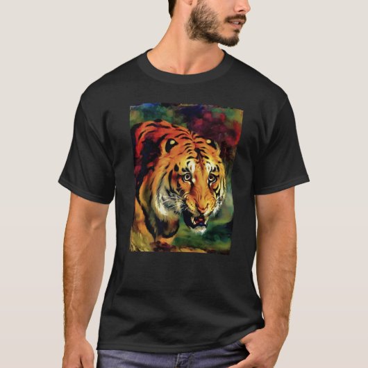 T-shirt Snarling Bengal Tiger Head Portrait (Devant)